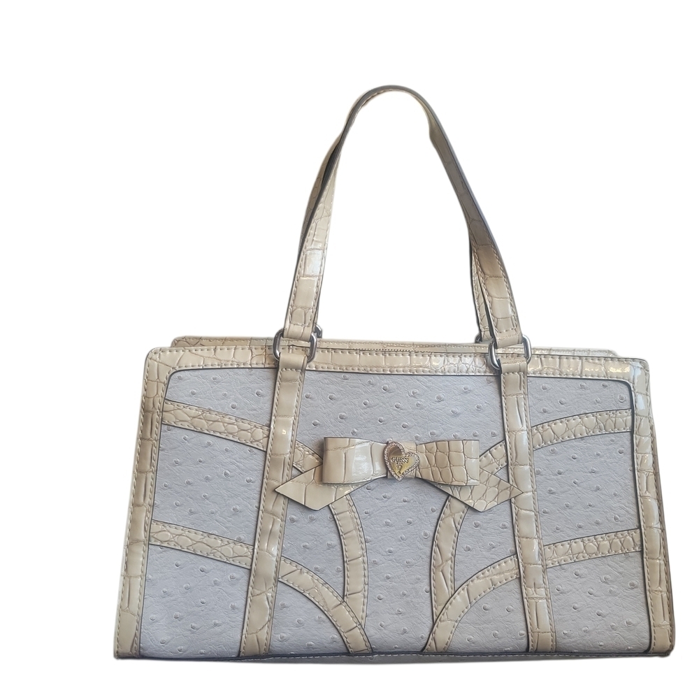 Guess Gray and Tan Shoulder Bag